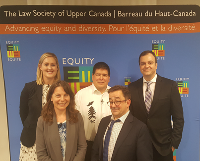 Photo of Panelists: From left back row—Kathleen Pye, EGALE Canada Human Rights Trust; Wendall Nicholas, Wabanaki Council on Disability; Robert Lattanzio, ARCH, Kerri Joffe, ARCH; Steven Estey, Co-ordinator Canada’s Parallel Report on the CRPD