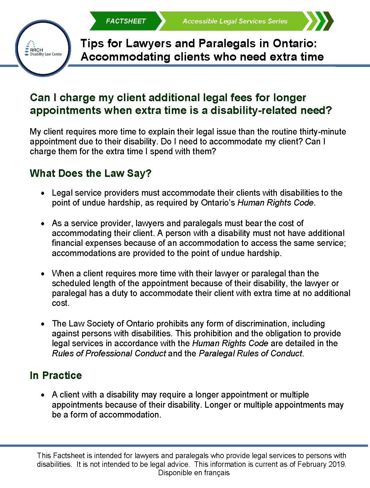 ARCH Disability Law Centre For Lawyers & Paralegals