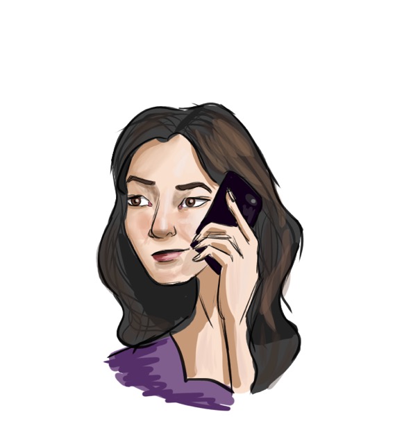 woman using a telephone