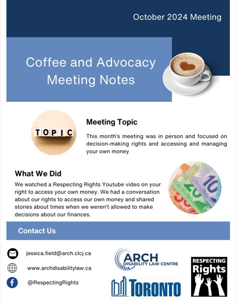 July 2025 Meeting Coffee and Advocacy Meeting Notes: Topic; what we did and contact details